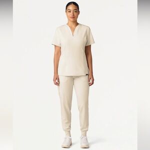 Jaanuu Women's Beige Scrubs Jogger Pants S